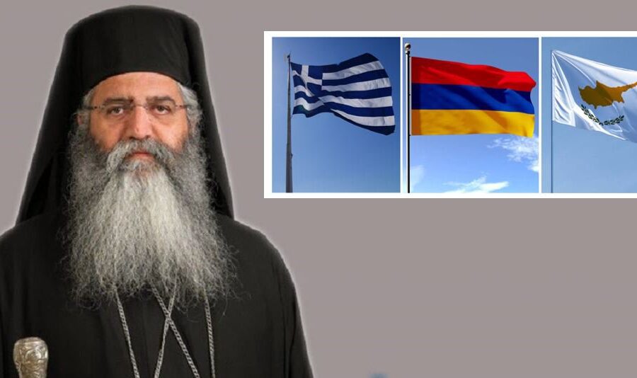 Ο Μόρφου Νεόφυτος ευλογεί Αρμένιο εθελοντή – Έφυγε από Κύπρο για Αρτσάχ